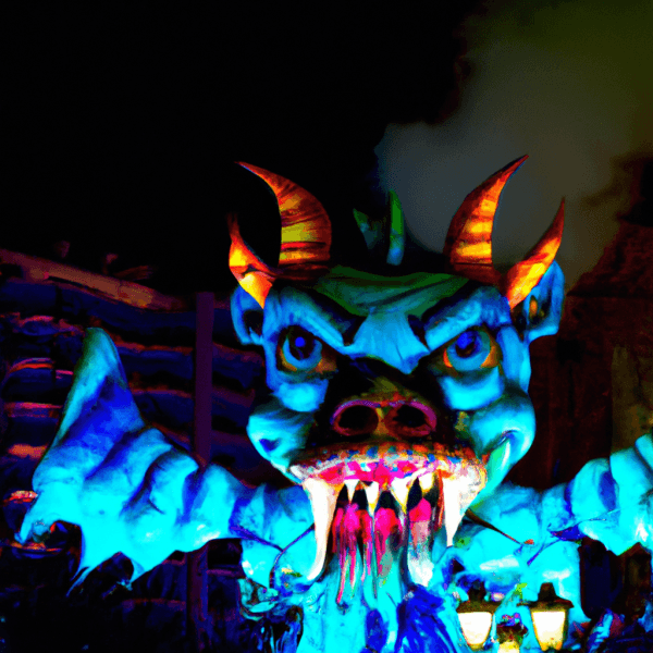 El monstruo de la noche de fallas: un ser desgarrador que acecha en las sombras, devorando los sueños y anhelos de una ciudad que llora su pérdida.