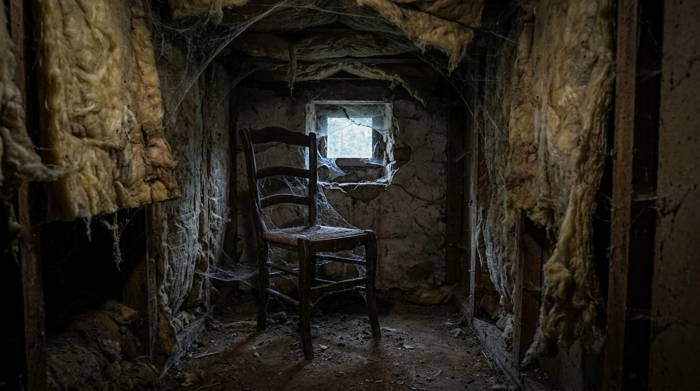 Pasillo oscuro de una casa como símbolo del miedo doméstico