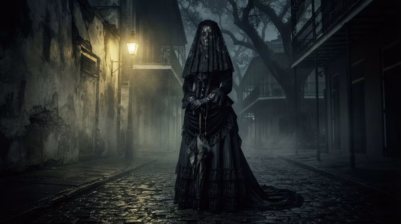 La Viuda Negra de Nueva Orleans y el Vudú - Arte IA Relatando
